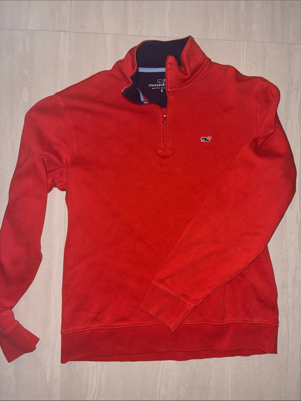 Vineyard Vines Men's Red Half-Zip Pullover Cotton Sweater SZS $39
